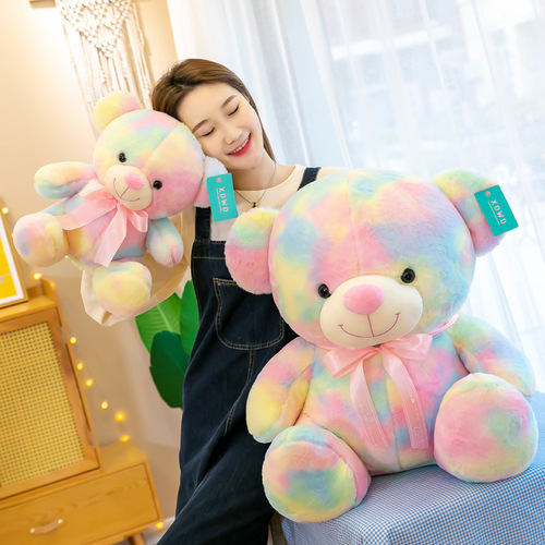 Plush teddy bear doll new color big bear pillow girl bed companion doll Valentine's Day gift wholesale