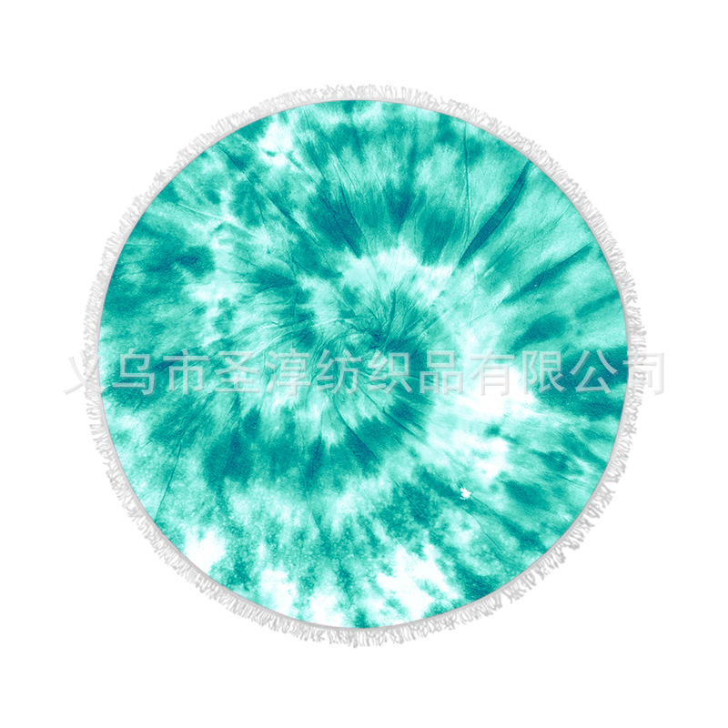 Toalla de playa redonda microfibra con borla impresión imprimible protector solar Toalla de baño fábrica al por mayor