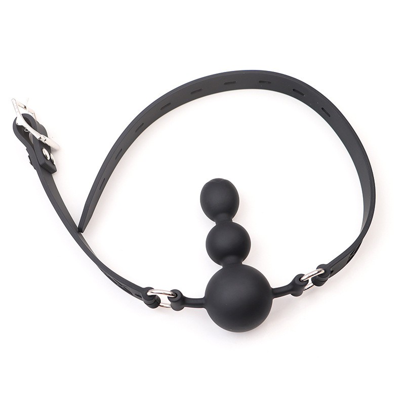 Silicone Ball Gag with Drainage Design, Adjustable Bondage Mouth Gag for SM Play — detail image 9