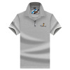 Summer cotton T-shirt, clothing, polo, with embroidery, with short sleeve