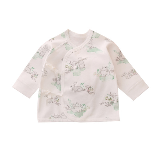 Spring, Autumn, Winter Pure Cotton Baby Half Back Shirt for Boys and Girls, Newborn Baby Clothes Sleepwear Top, Newborn Generation