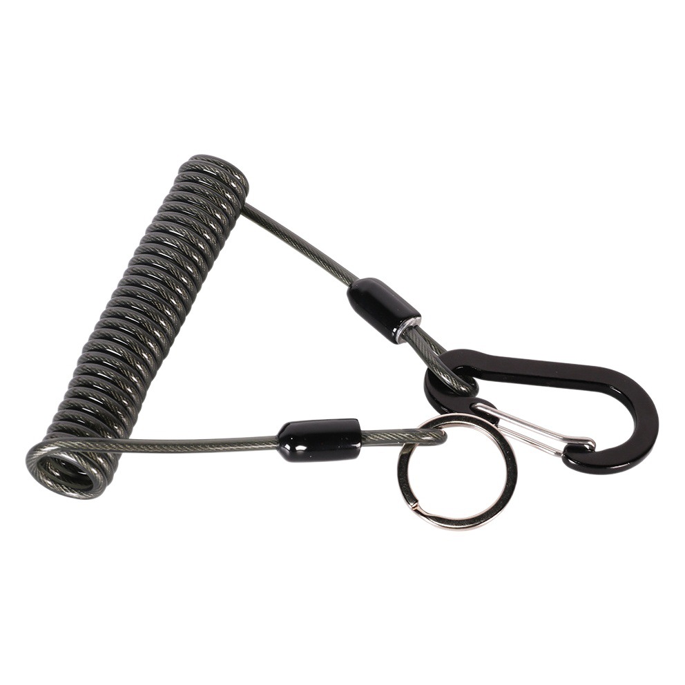 Luya equipo de pesca dispositivo de control de peces cuerda perdida de alambre de acero cuerda de resorte retráctil automática barco de pesca accesorios de pesca hebilla colgante cuerda anti-perdida