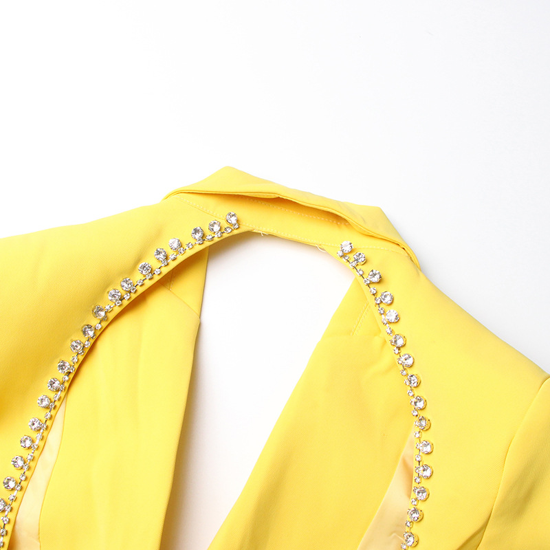 Women's Clothing Fashionable Temperament Lady Style Suit Jacket For Women Autumn New Sexy Backless Diamond Design Small Suit_voghion.com
