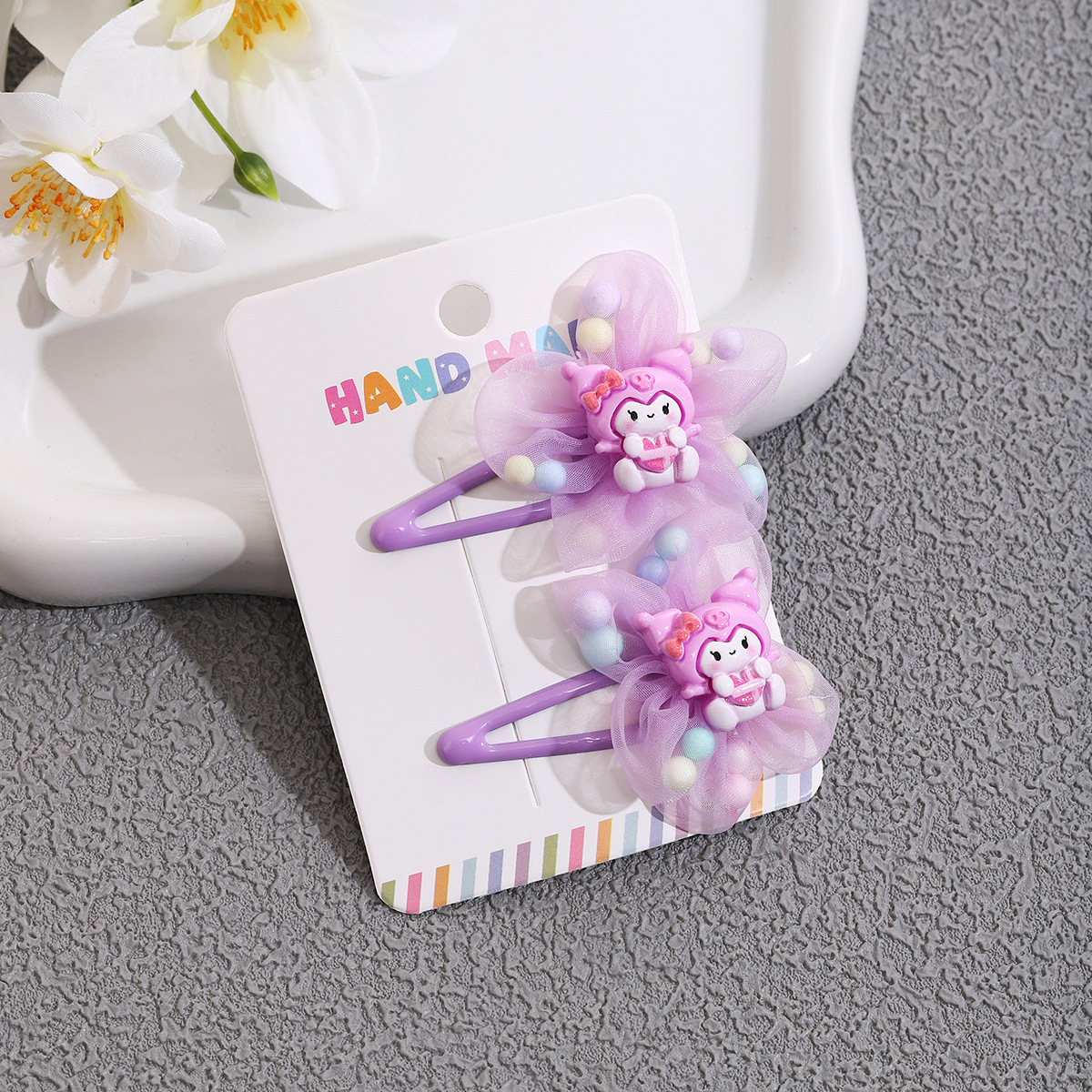 Niños lindo Kuromi horquilla tocado niña bebé flequillo clip lateral horquilla clip clip de dibujos animados niña accesorio para el cabello
