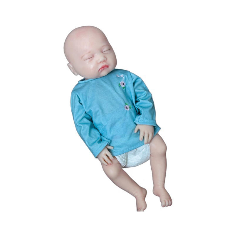 Muñeca bebé entrenamiento suave 18 recién nacidos silicona sólida bebé simulación pulgada muñeca de silicona pesada
