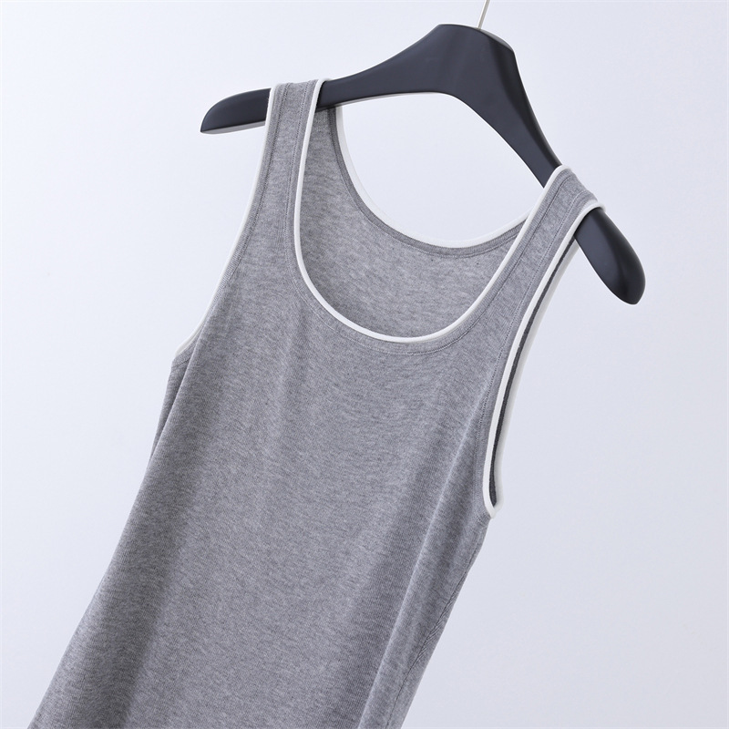 2026 Spring/Summer New 100% Tencel Women's Round Neck Knitted Sleeveless Camisole Slim Fit Short Base Layer Thin Top 2026 Spring/Summer New 100% Tencel Women's Round Neck Knitted Sleeveless Camisole Slim Fit Short Base Layer Thin Top