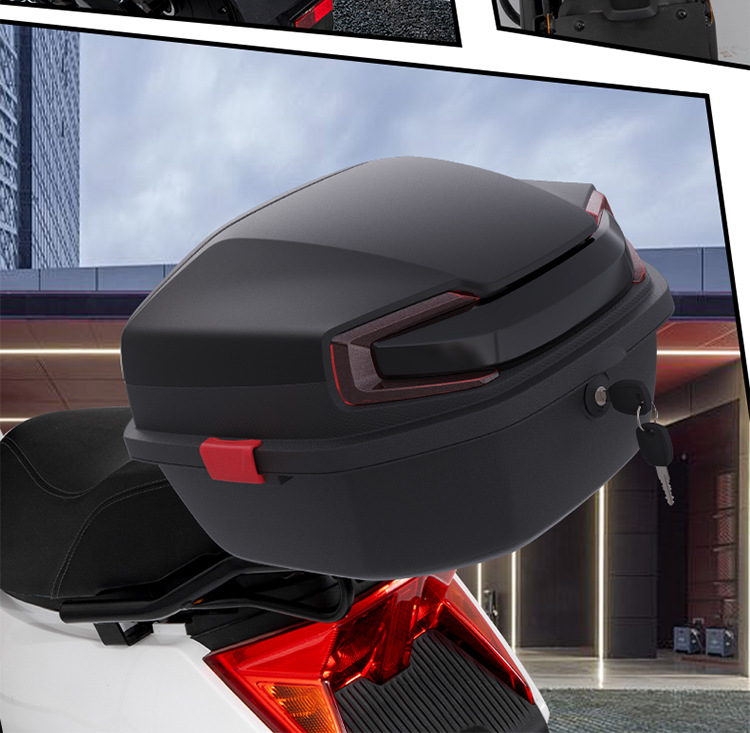 Motorcycle Enlarged Universal Rear Trunk Electric Motorcycle Storage Box Trunk Scooter Tool Storage Box