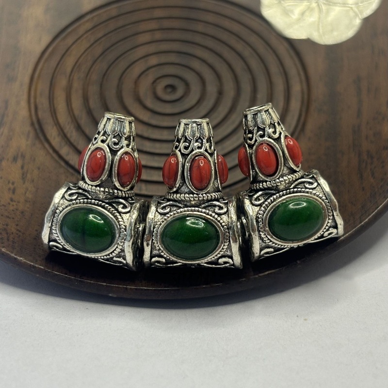 チベット白銅花びらビーズ手作り diy ビーズブレスレットトップビーズネックレスペンダントアクセサリー|undefined