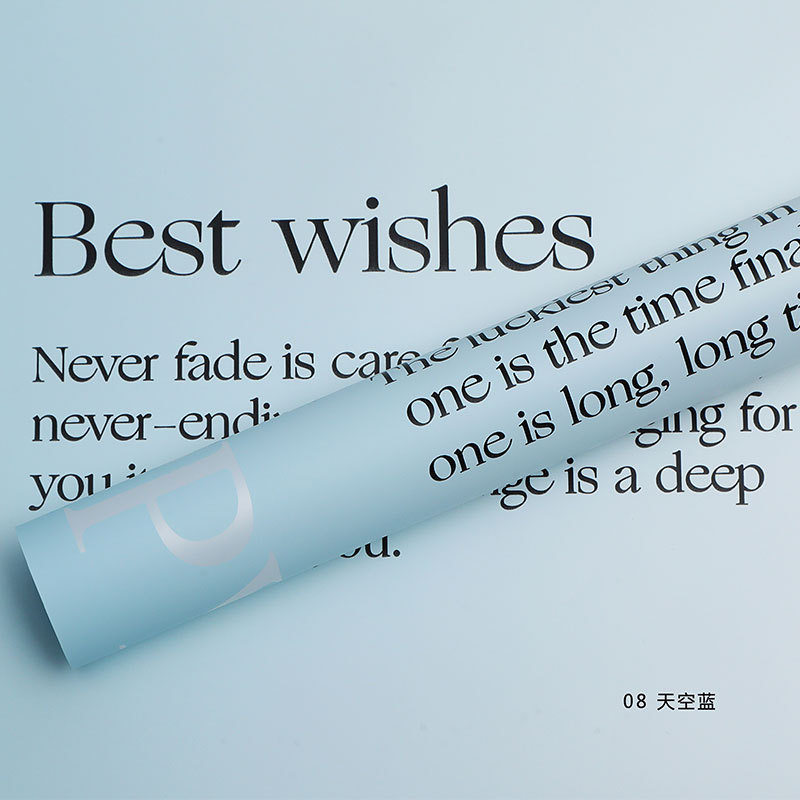 Gradiente inglés de doble cara de dos colores de papel ouya nacarado película impermeable flor regalo papel de regalo fábrica al por mayor