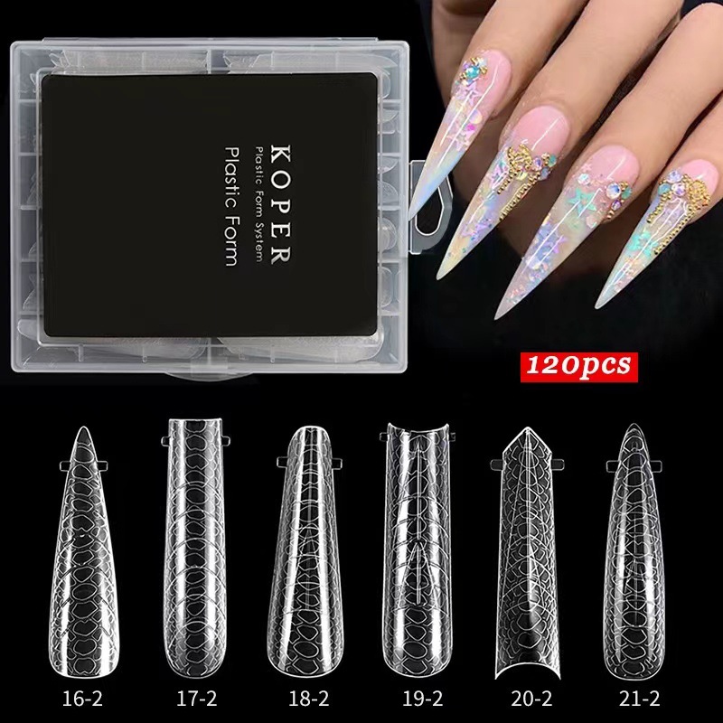 Patrón de uñas transfronterizas cristal molde de uñas cristal extensión sin soporte de papel fototerapia rápida extensión de uñas 120 piezas en caja
