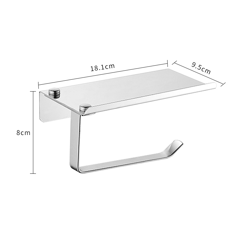 Hotel Acero inoxidable papel higiénico titular ponche-libre de almacenamiento de teléfono móvil titular de rollo de papel tisú de ingeniería titular rollo de papel higiénico
