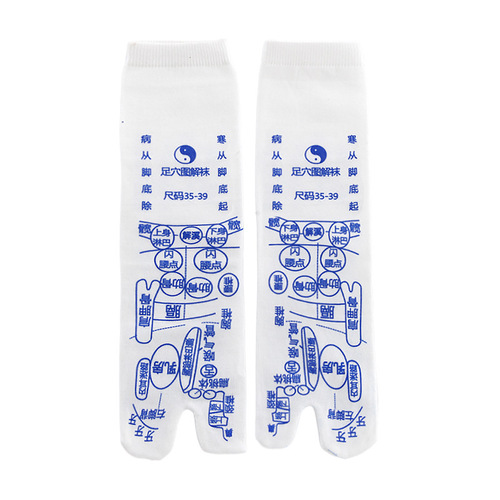 Foot health care and health socks with acupoint diagram, foot massage, foot massage, 100 acupoints socks, massage stick tool 