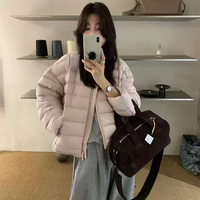 无领排骨款90白鸭绒羽绒服女短款2025冬季新款轻薄小众休闲外套潮