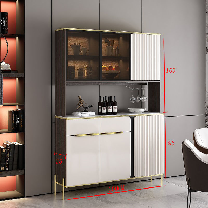 Gabinete de comedor ligero y de lujo italiano simple contra la pared de vinos en cocina multifuncional de gran capacidad de almacenamiento de almacenamiento