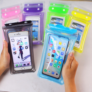 70% Off Mobile Phone Waterproof Bag Airbag Bag Velcro Touch Screen Swimming Hot Spring Seal Strip Waterproof Cover Hanging Neck Wholesale