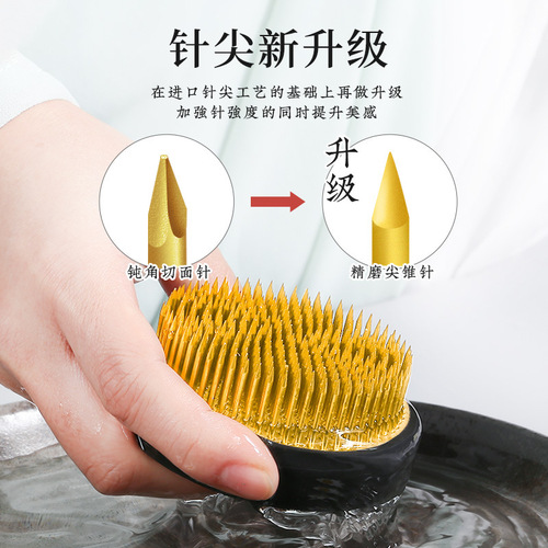 Kenshan copper needle flower arranging device round with rubber cover Ohara Ryu Chifang Sogetsu Ryu Chinese style flower arranging fixed artifact