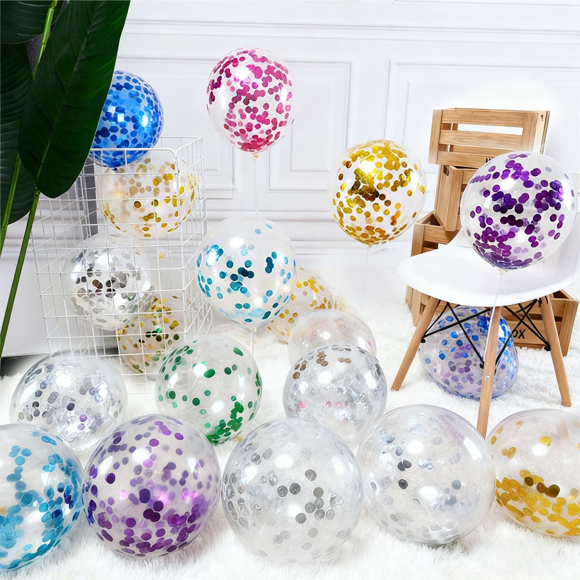 Globos de lentejuelas de 12 pulgadas, confeti transparente, decoración para bodas, apertura de eventos, cumpleaños, set personalizado, confeti, globos de lentejuelas coloridos