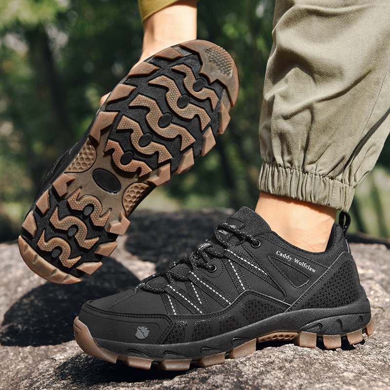 Zapatos casuales al aire libre Primavera de los hombres nuevos zapatos de viaje de cuero inferior suave zapatos de senderismo resistentes al desgaste de mediana edad zapatos de los hombres de fondo del tendón