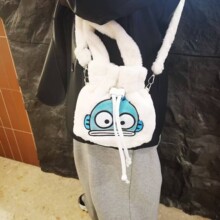 丑鱼毛绒口红收纳包学生可爱丑萌卡通搞怪化妆包卡包便携零钱包
