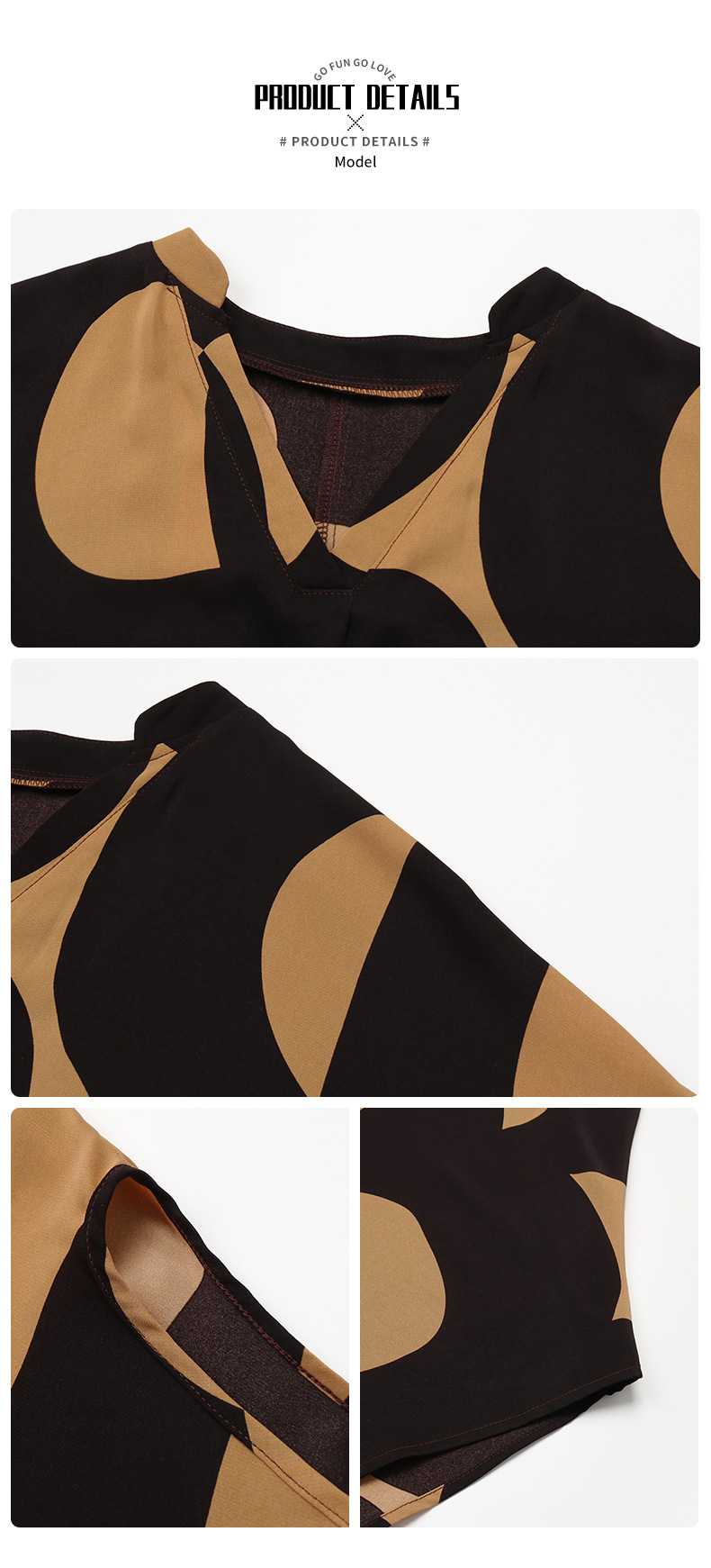 Printed Short-sleeved Pullover V-neck shirt_voghion.com