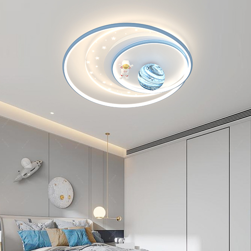 Lámpara de techo de habitación para niños Lámpara de techo de dormitorio lunar creativa Lámpara de dormitorio para niños de dibujos animados de protección ocular de espectro completo