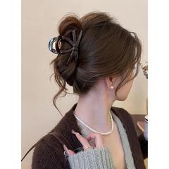 Omo オリジナル チョコレートリボン 2025 新しいハイエンドサメクリップヘアピン A8059