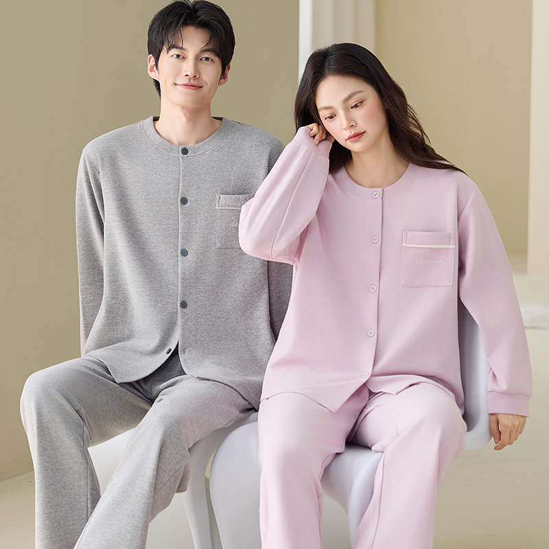 2025 New Style German Velvet Wool Silk Couple's Pajamas, Winter Long-Sleeve, Warm, Simple, Casual, High-End Feel, Can Be Worn Outside