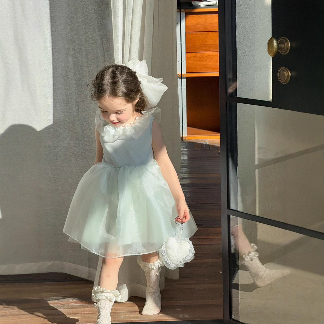 Summer Girls' Dress 2026 New Style Baby Girl Mesh Dress Summer Sleeveless Princess Dress Birthday Tutu Dress Children's Clothing