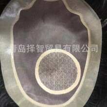 全手织递针真人假发男士头顶稀少补发块 遮白发增发周边服帖