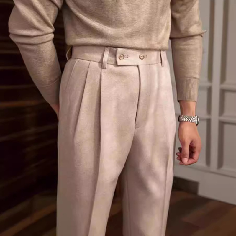 Men's Pants Light Mature British Retro Business Naples Pendant Straight Slim-fit Casual Pants Men's Commuter Men's Pants Light Mature British Retro Business Naples Pendant Straight Slim-fit Casual Pants Men's Commuter