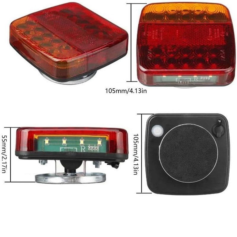 Cross-Border New Portable Wireless Trailer Light Magnetic Rechargeable Waterproof Led Kit with Suction Cup Base Tail Light