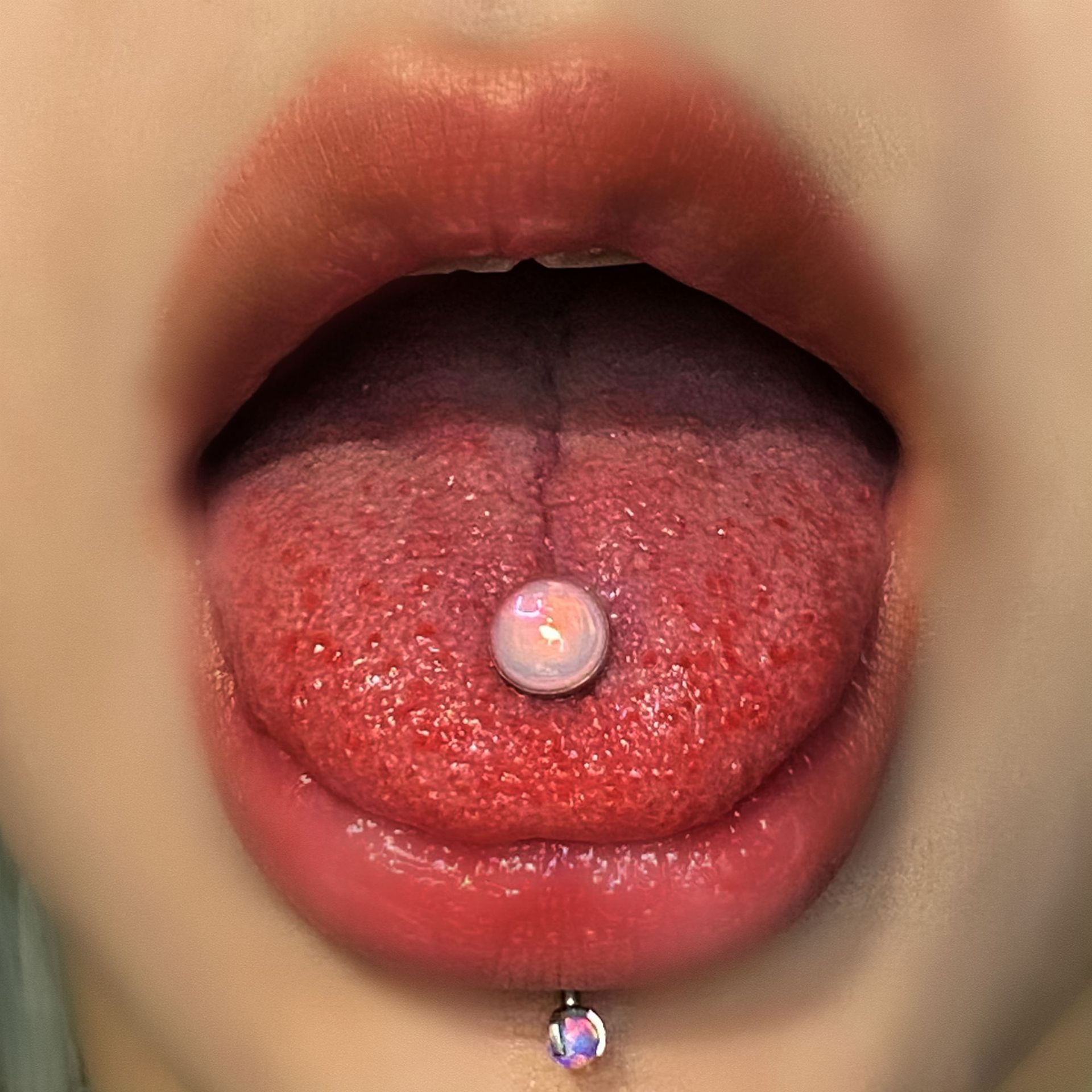 Titanium Steel Tongue Ring Piercing Jewelry 12mm Bar Length 1.6mm Thick Hot Style detail image 3