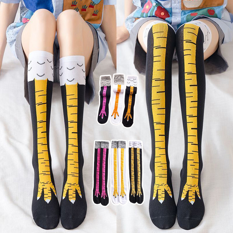 Chicken claw calf socks ladies wholesale trend ostrich long tube cross-border spring and autumn winter jk leg pressure knee socks