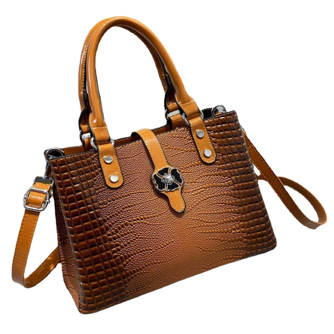 Capacious one-shoulder bag, crocodile print, 2023 collection