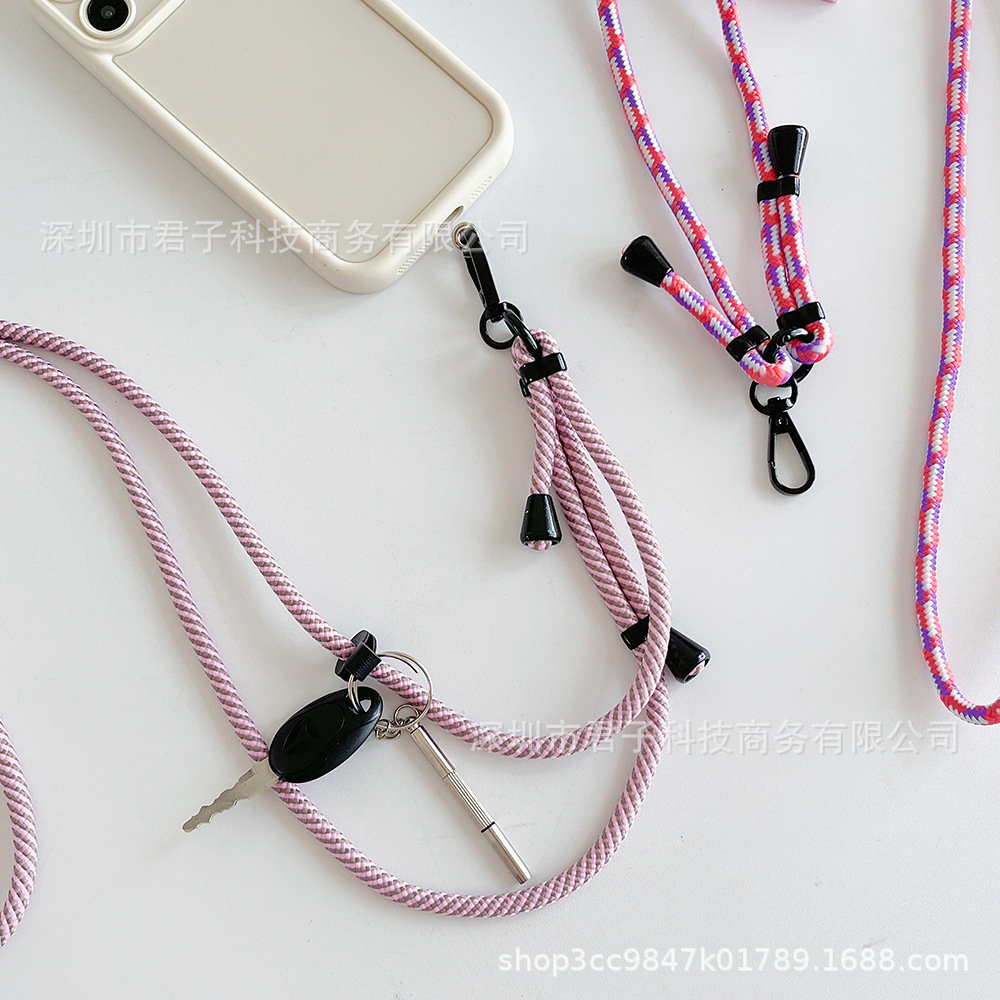 Personalidad japonesa y coreana de doble botón colgante colgante de doble botón colgante ajustable de hombro colgante de cuello para teléfono móvil bolso universal cuerda de botella de agua