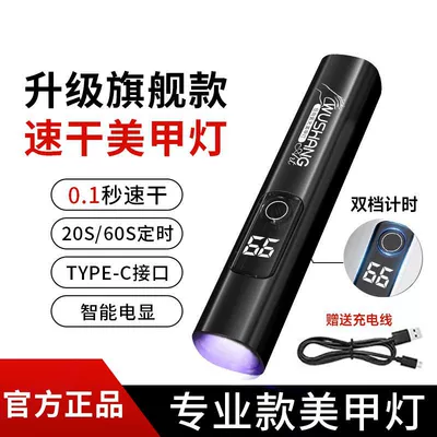 Germany Imported Manicure Tools Manicure Lamp Ultraviolet Flashlight Cat Moss Rechargeable Banknote Test Tobacco Test Alcohol Test (UV fənərlər) - black-with-charging-cable