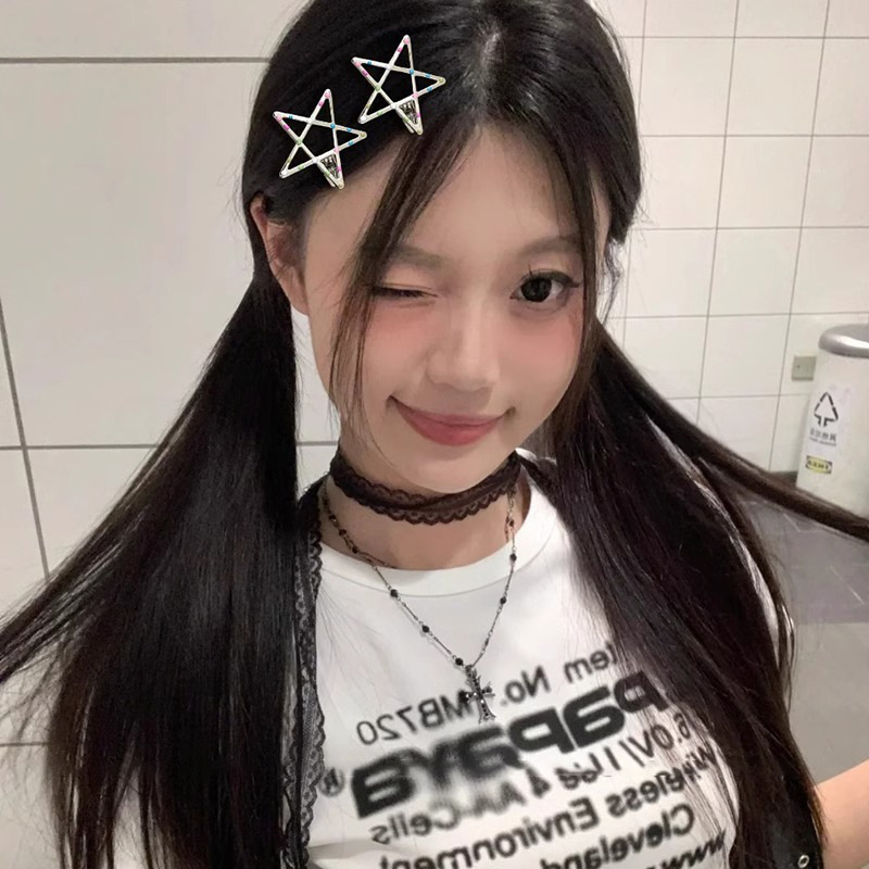 Punto de color goteo de aceite de plata clip de cabello de metal para mujeres nuevo clip lateral de goteo de agua clip de cabello de cabeza clip de cabello frente joyería clip de frangeo