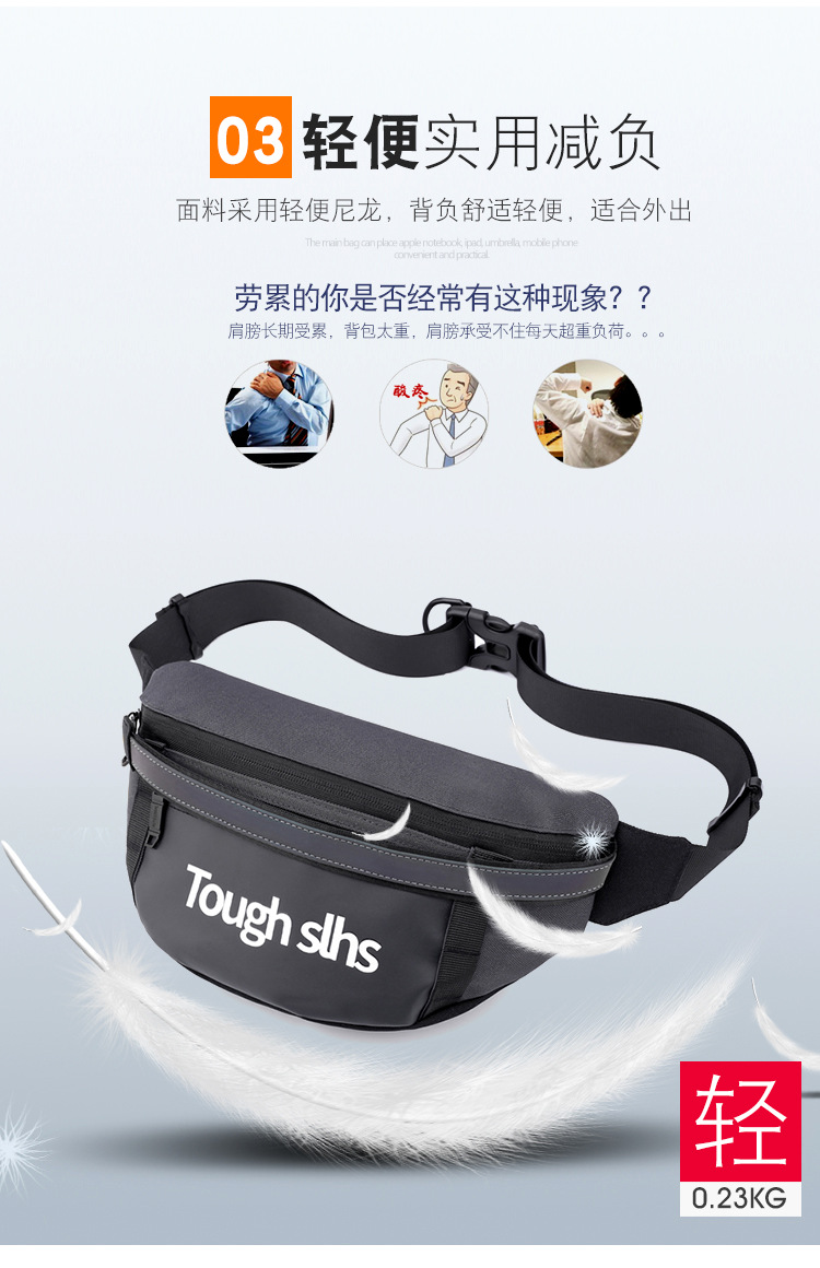 Wholesale of new men's and women's trendy waist bags, outdoor laser reflective chest bags, fashionable street crossbody bags and sports waist bags undefined
