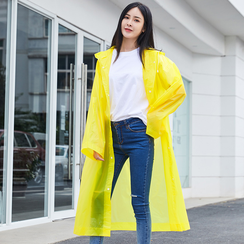 Impermeable eva no desechable engrosado, portátil para adultos, hombres y mujeres, al aire libre, impermeable, cuerpo largo, grueso