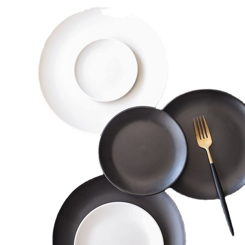 ins Nordic style steak plate matte glaze western food plate flat plate hotel ceramic tableware anti-scratch frosted dish plate