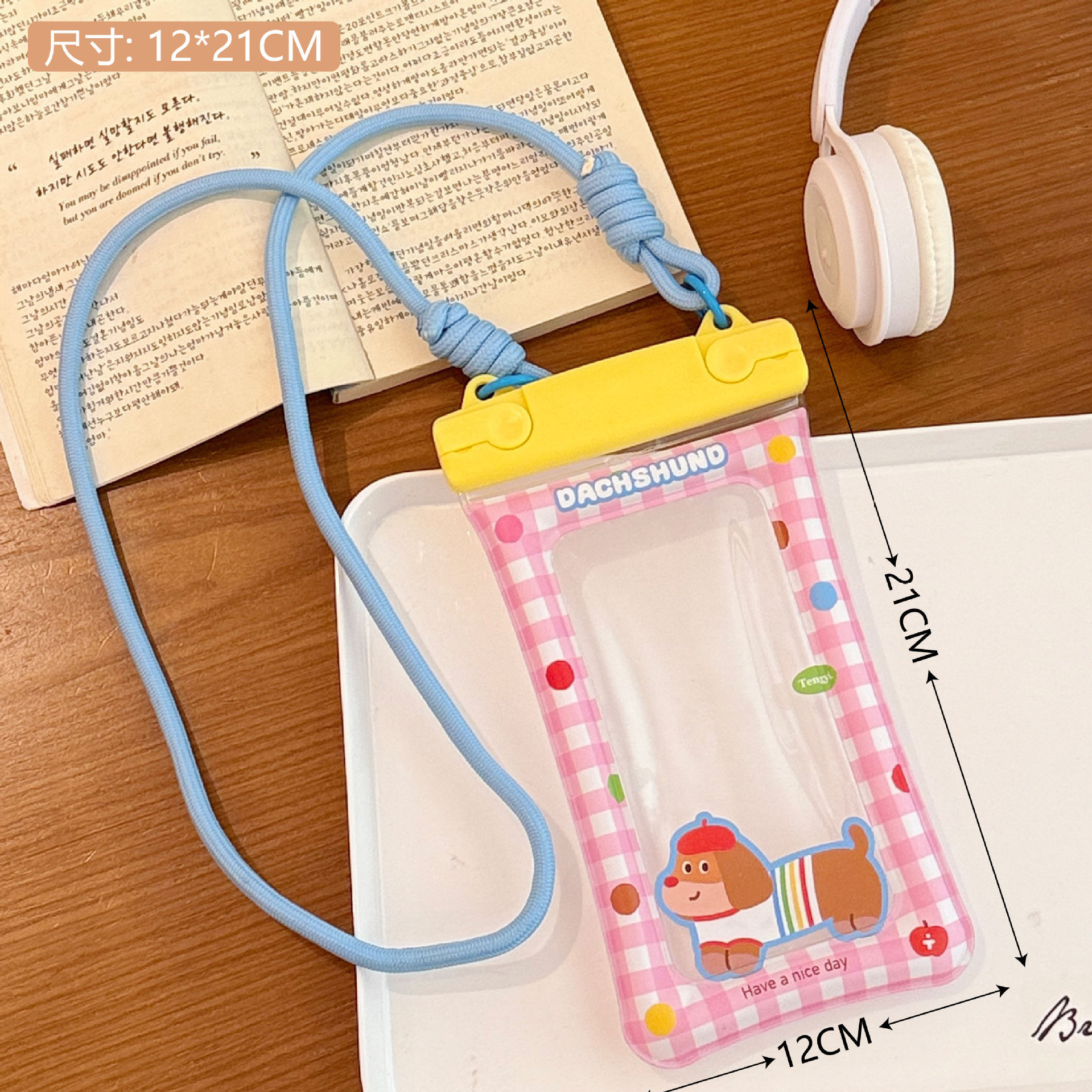 4 # Bolsa impermeable azul-perrito artístico