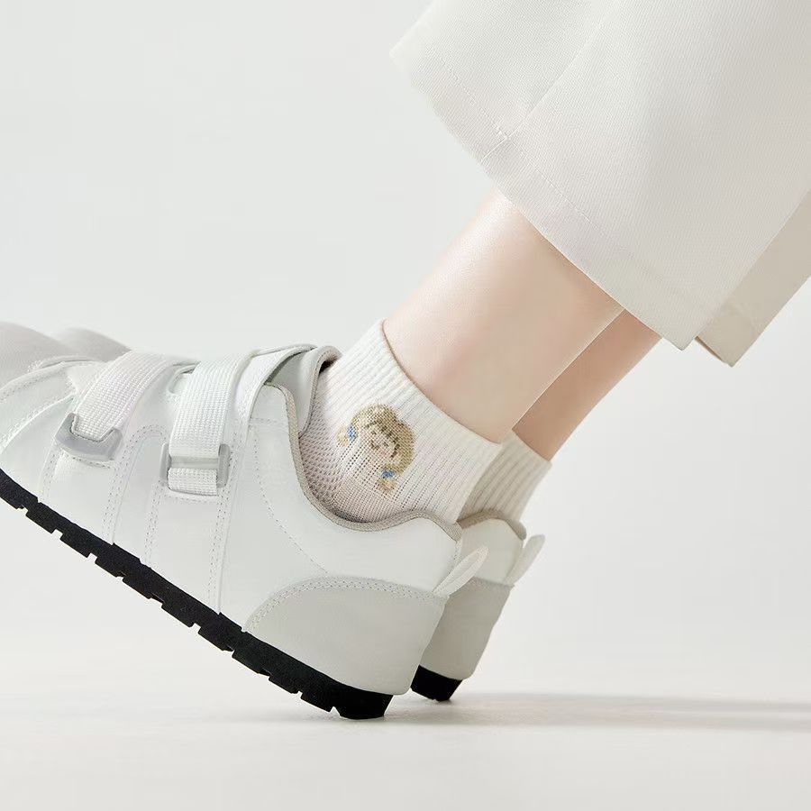 Calcetines blancos, calcetines de mujer, primavera, otoño y verano, lindos ins, calcetines de marea bajos de todo fósforo japoneses, calcetines de tubo corto de flores pequeñas, calcetines de barco