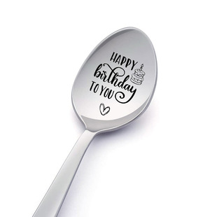 Cross-Border Hot-Selling Gifts for Friends, Relatives and Classmates, Birthday Spoons, Stainless Steel Tableware, Family Dinner Gifts