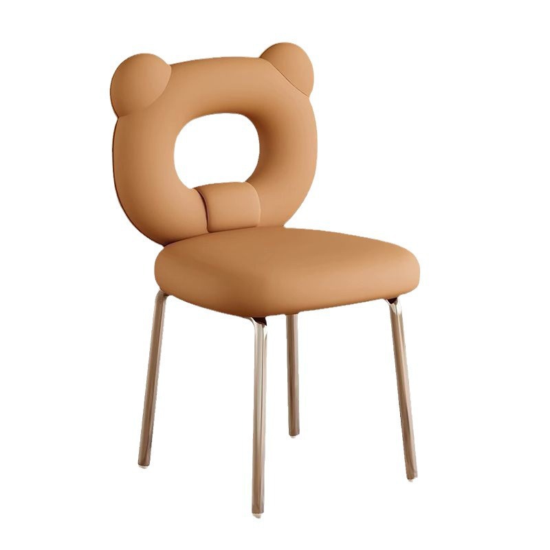 Light Luxury and High-End French Restaurant Dining Table and Chairs, Home Dining Chair with Backrest, Modern Simple Bear Makeup Chair