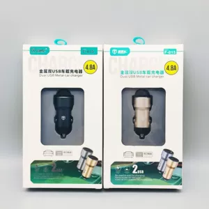 Car Charger USB fast charge 4.8A car power converter metal dual-port mobile phone fast charge car charger plug