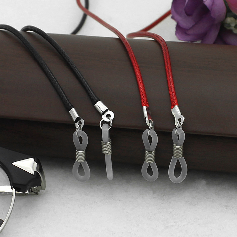 Solid Color Fashion Wax Line Glasses Rope Hanging Neck Glasses Chain Women's Sunglasses Non-slip Lanyard Simple Sunglasses Anti-drop Rope