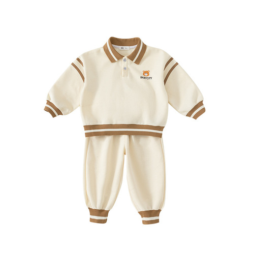 babycity boys spring casual cartoon pullover two-piece set girls children spring and autumn suit CT83038