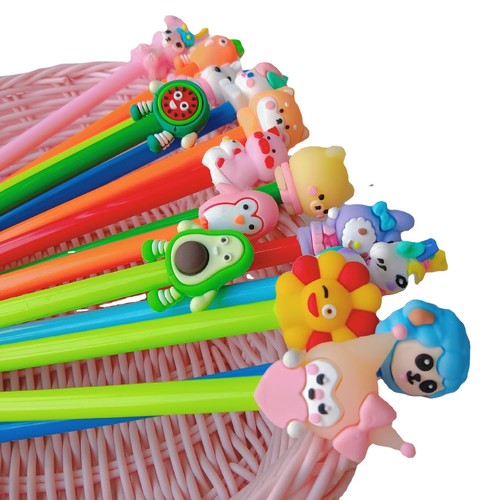 Cartoon cute unisex pen for students, 0.5mm black writing exam study stationery signature pen wholesale