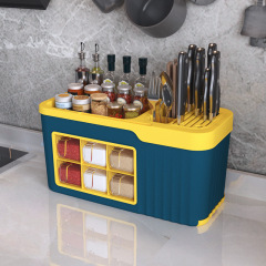 Multifunctional Spice Rack, Spice Bottle Organizer, Condiment Jar Storage Shelf, Kitchen Drain Dish Set