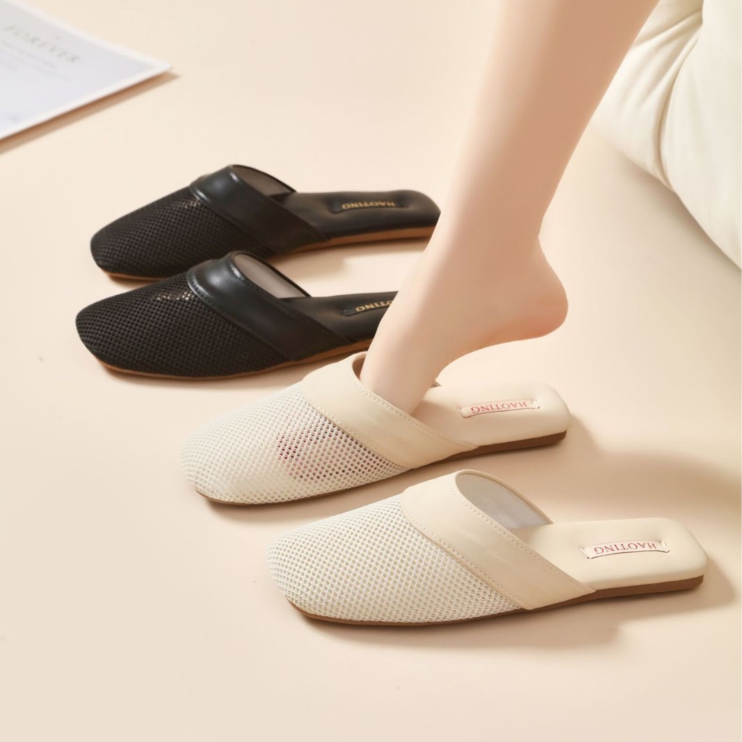Haoting 2026 Spring/Summer Mesh Breathable Slippers for Men and Women, Indoor Home Use, with Rubber Sole, Non-Slip, Suitable for All Seasons